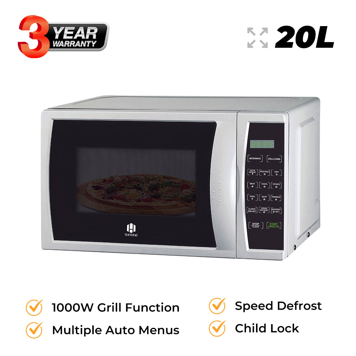 20L Digital Grill Microwave - HMR20EG