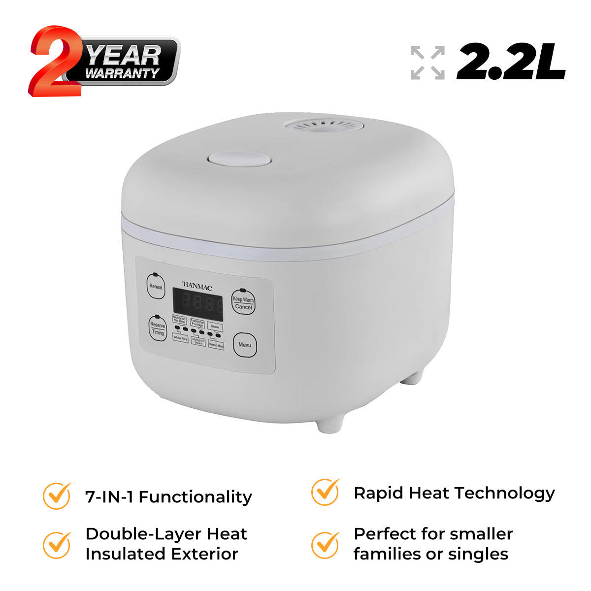 2.2L 7-IN-1 Multi Cooker-HRF2E