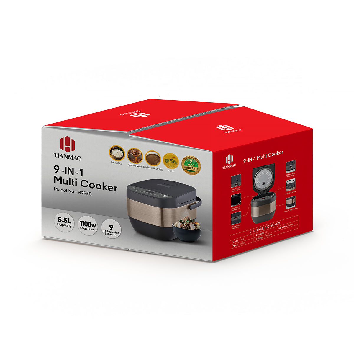 5.5L 9-IN-1 Multi-Functional Electric Cooker